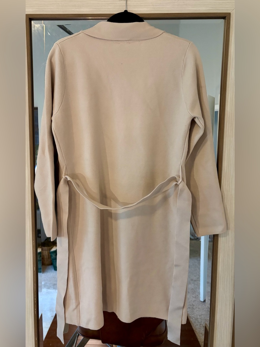 Sioni Knit Belted Cardigan Sweater Mid length New w/ Tags Cream Color Sz Medium - Picture 5 of 5